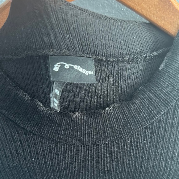 Girls Black Velvet Burnout Ribbed Dress Long Sleeve Stretch Party M 10/12 - Picture 2 of 10